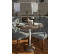 Обеденный стол Мелодия Света из бетона Bowl 750-700 BRN+WT 000059804