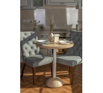 Обеденный стол Мелодия Света из бетона Bowl 750-600 BG+WT 000059799