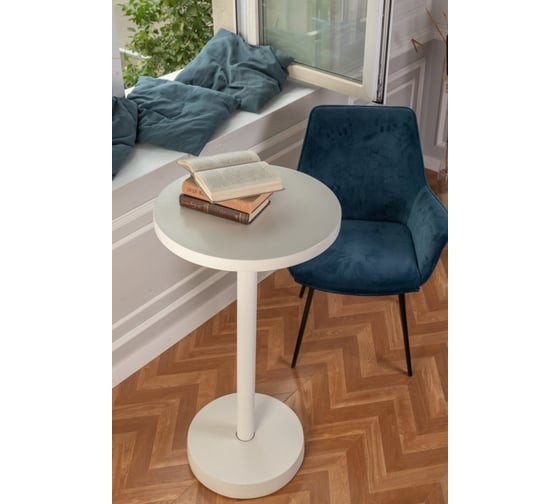 Барный стол Мелодия Света из бетона Flat 950-600 WT+WT 000059928 1