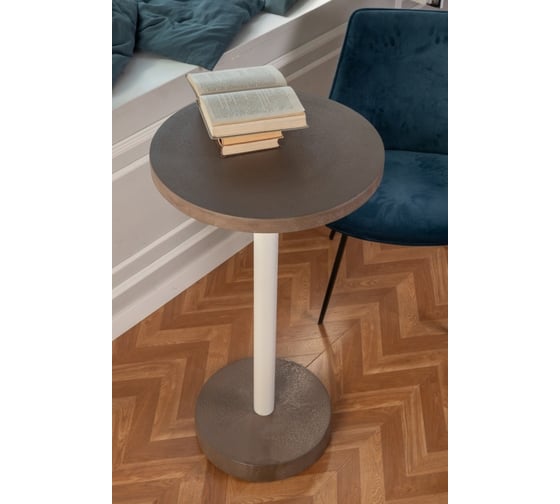 Барный стол Мелодия Света из бетона Flat 950-500 BRN+WT 000059922