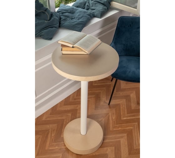 Барный стол Мелодия Света из бетона Flat 950-500 BG+WT 000059921 1