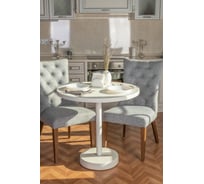 Обеденный стол Мелодия Света из бетона Flat 750-600 WT+WT 000059747