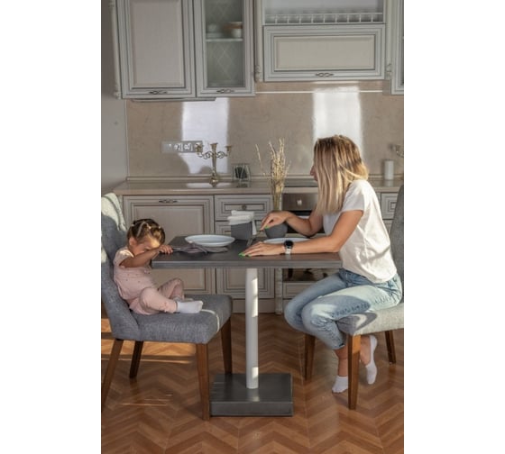 Барный стол Мелодия Света из бетона Unit 950-700 BG+WT 000059913