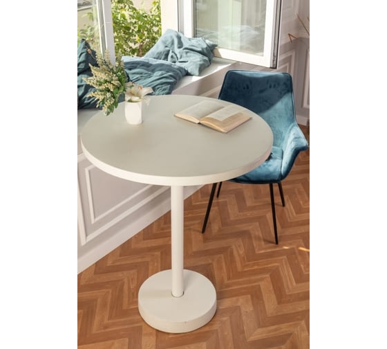 Барный стол Мелодия Света из бетона Flat 950-700 WT+WT 000059932 1