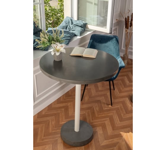 Барный стол Мелодия Света из бетона Flat 950-700 GT+WT 000059931 1