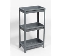 Этажерка Violet VIKEA широкая, 3-х ярусная, серая 781318