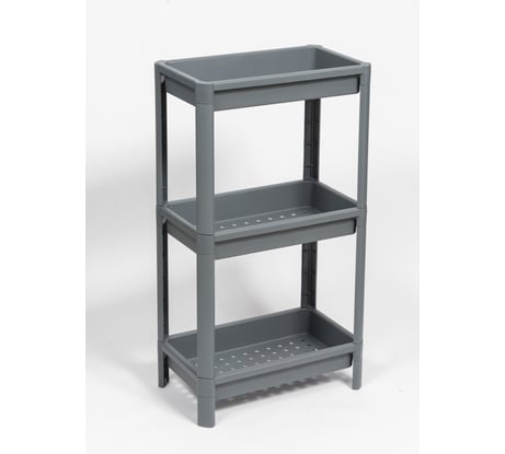 Этажерка Violet VIKEA широкая, 3-х ярусная, серая 781318