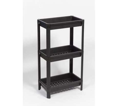 Этажерка Violet VIKEA широкая, 3-х ярусная, черная 781307