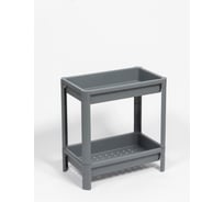 Этажерка Violet VIKEA широкая, 2-х ярусная, серая 781218