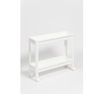 Этажерка Violet VIKEA узкая, 2-х ярусная, на колесах, белая 782206