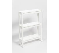 Этажерка Violet VIKEA узкая, 3-х ярусная, на колесах, белая 782306