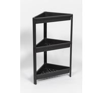 Этажерка Violet VIKEA угловая, 3-х ярусная, черная 783307
