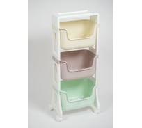 Этажерка Violet Junior напольная, 3-х ярусная, на колесах, микс 771300