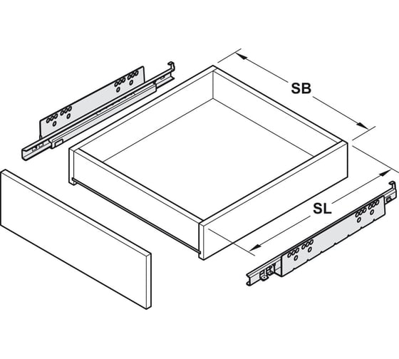 Направляющие Hafele Matrix runners UM S25 частичное выдвижение, 13-16 мм, soft-close, 550 мм 421.14.755