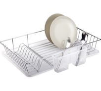 Настольная сушилка для посуды и приборов с поддоном TEKNO-TEL 1 ярус, нержавеющая сталь KB003SS