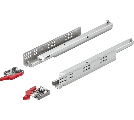 Направляющие Hafele Matrix runners UM A полного выдвижения, soft-close, штифт, 300 мм 433.03.182