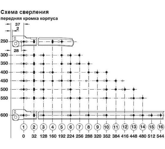 Роликовые направляющие Hafele Matrix runners S25 450 мм, серый RAL9006 423.37.514