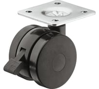 Двойной мебельный ролик Hafele 100 кг, диаметр 75 мм, черный 660.10.331