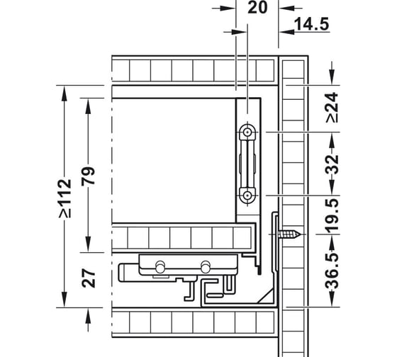 Комплект боковин Hafele Matrix Box A серый, 89x500 мм 552.21.415