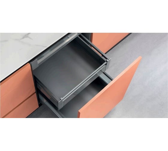 Комплект крепежа для фасада внутреннего ящика Hafele Matrix box S серый H 135 мм 552.70.697