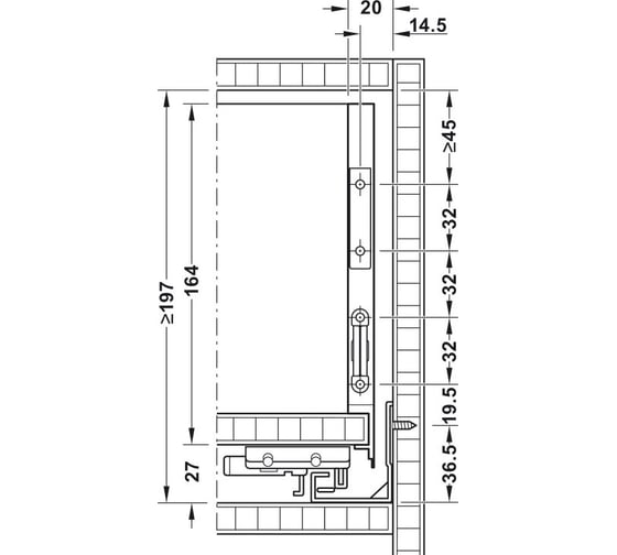 Комплект боковин Hafele Matrix Box A белый, 175x350 мм 552.23.712