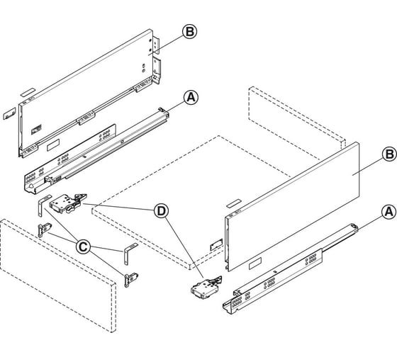 Комплект боковин Hafele Matrix Box A белый, 175x350 мм 552.23.712