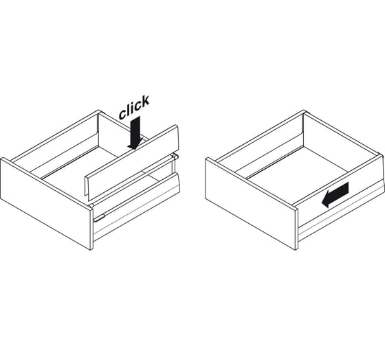 Комплект наращивания боковины Hafele Matrix box P антрацит, 450 мм 551.60.304