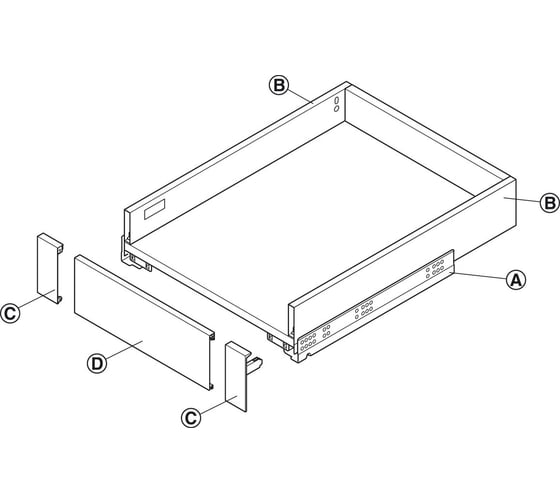 Панель внутреннего ящика Hafele Matrix box A белый, 1100 мм 552.31.709