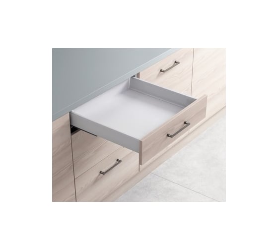 Комплект ящика Hafele Matrix box S 35 кг, серый, 84x450 мм SOFT C 552.56.694