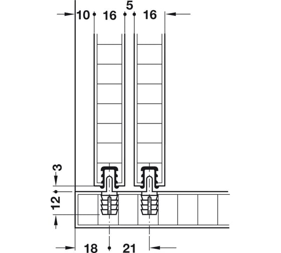 Ходовой ролик на вкладные двери Hafele Slido F-Line11 12A 404.73.321