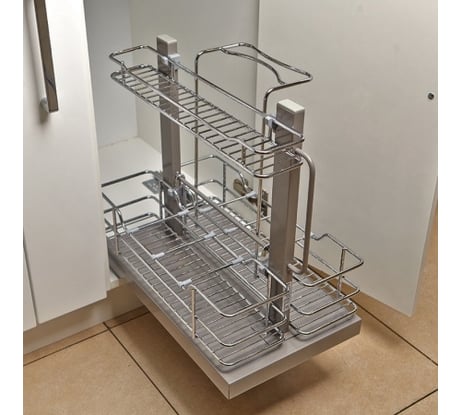 Бутылочница для моющих средств хром Hafele Crystal 400 мм 549.35.435