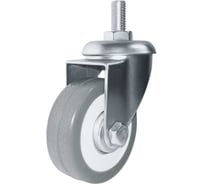 Поворотное колесо Brante 50 мм, на штыре, серая резина 104212