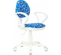 Детское кресло Бюрократ KD-3/WH/ARM синий, морская тематика sea, крестовина пластик, пластик белый 1394984
