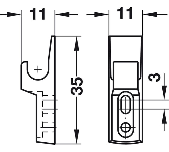 Пружинная защелка Hafele MINI-LATCH + ответная планка, белая 245.54.701