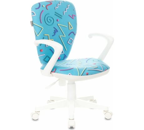 Детское кресло Бюрократ KD-W10AXSN голубой Sticks 06, крестовина пластик, пластик белый 1623203