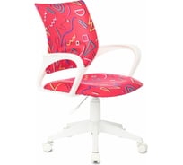 Детское кресло Бюрократ KD-W4 малиновый Sticks 05, крестовина пластик, белый пластик 1623215