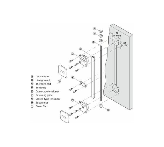 Стержень Hafele Planofit с резьбой, с крышкой, белая 2400 мм 407.90.770
