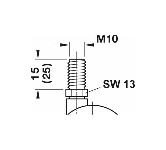 Мебельный ролик Hafele серебристый цвета M10 75 мм 661.55.911