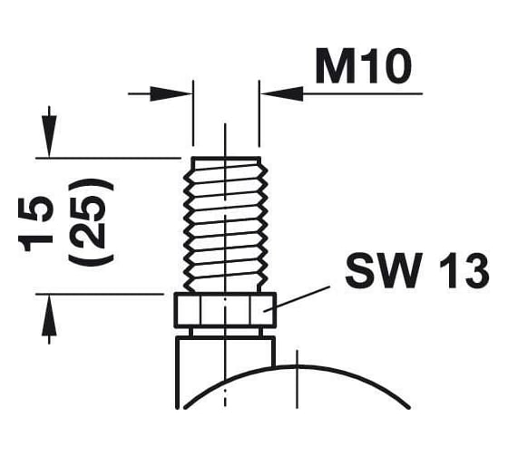 Мебельная ролик Hafele без стопора, M10, 75 мм 661.54.911