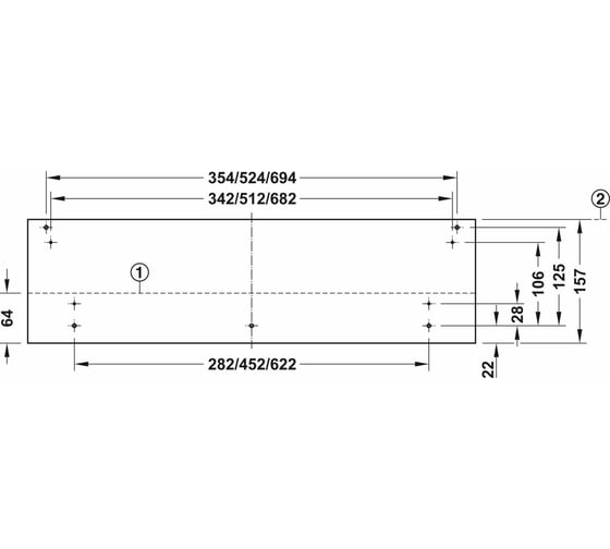 Комплект рейлингов для ящика Hafele 392/500 мм 701.46.116