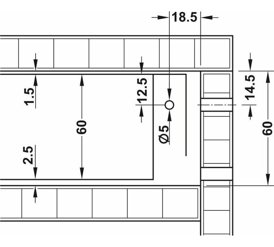 Комплект рейлингов для ящика Hafele 392/500 мм 701.46.116