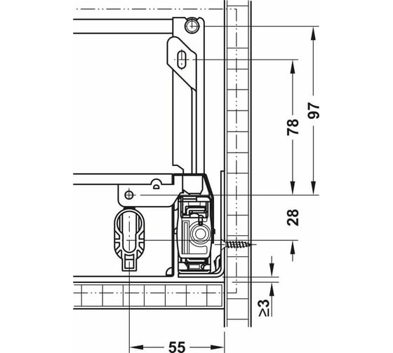 Комплект рейлингов для ящика Hafele 392/500 мм 701.46.116