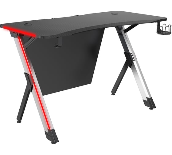 Игровой стол Cactus столешница мдф карбон, каркас серебристый CS-GTX-AL-CARBON-RED 1563606