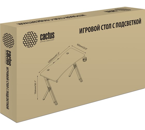 Игровой стол Cactus столешница мдф карбон, каркас серебристый CS-GTX-AL-CARBON-RED 1563606
