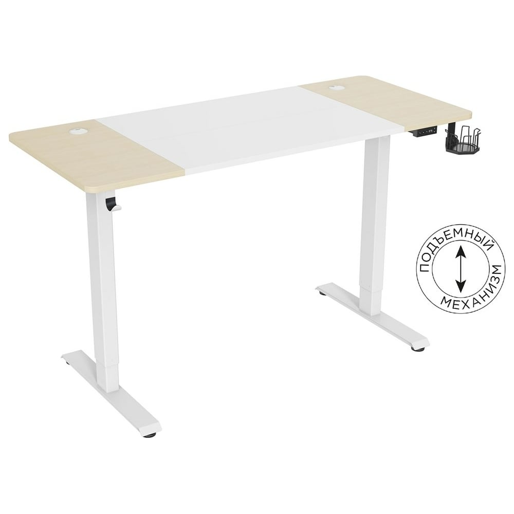 Стол для компьютера Cactus столешница мдф дуб молочный, каркас белый CS ...
