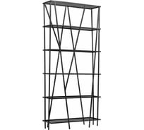 Стеллаж GreenWeen EVA, черный каркас, полки тонированное стекло, 1900x900x300 GW-EVA-B-G