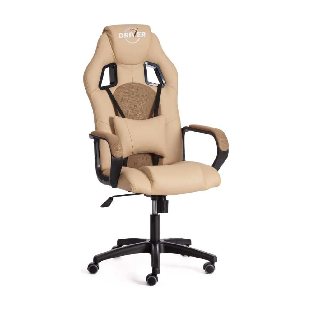 Кресло Tetchair driver 22 кожзаменитель/ткань, бежевый/бронза 36-34/tw ...