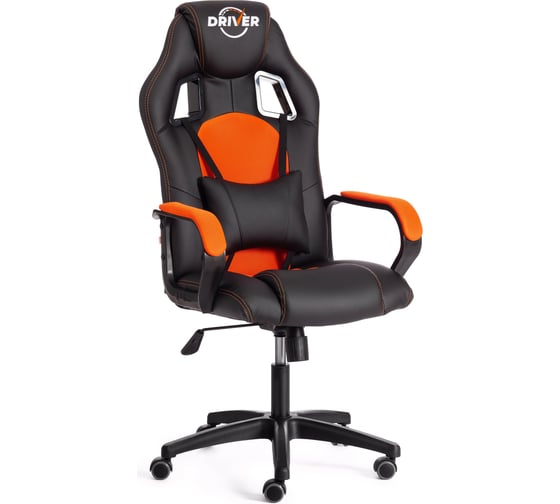 Кресло Tetchair driver 22 кожзаменитель/ткань, черный/оранжевый 36-6/tw-07 19301