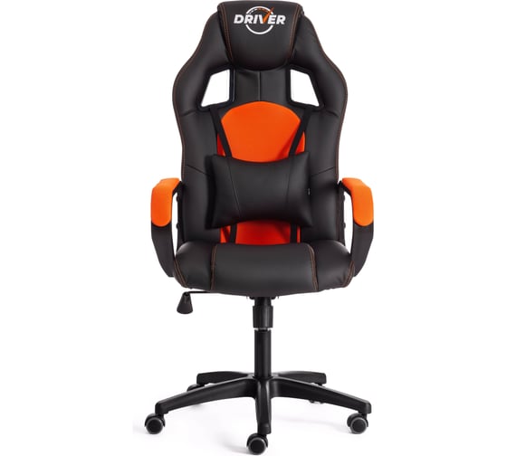 Кресло Tetchair driver 22 кожзаменитель/ткань, черный/оранжевый 36-6/tw-07 19301
