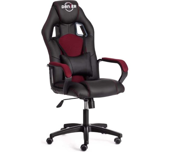Кресло Tetchair driver 22 кожзаменитель/ткань, черный/бордо 36-6/tw-13 19299